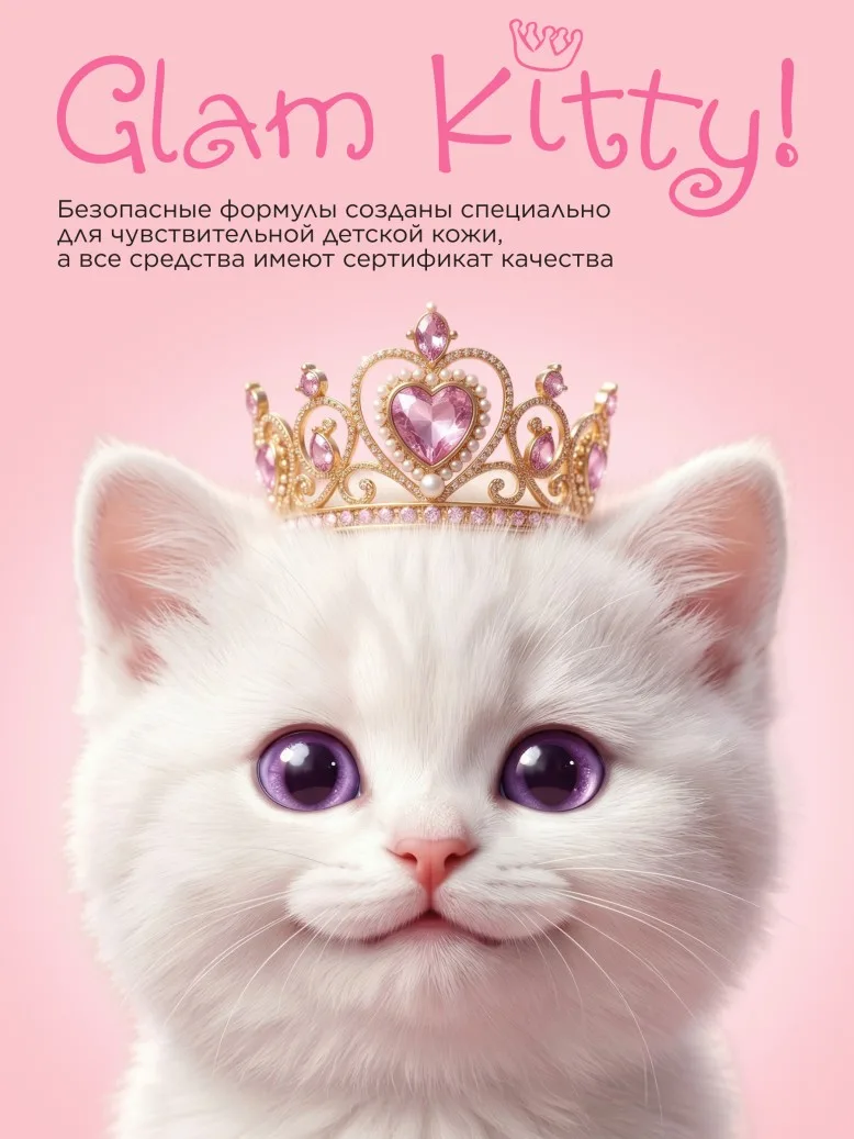 Мерцающий детский блеск для губ Glam Kitty