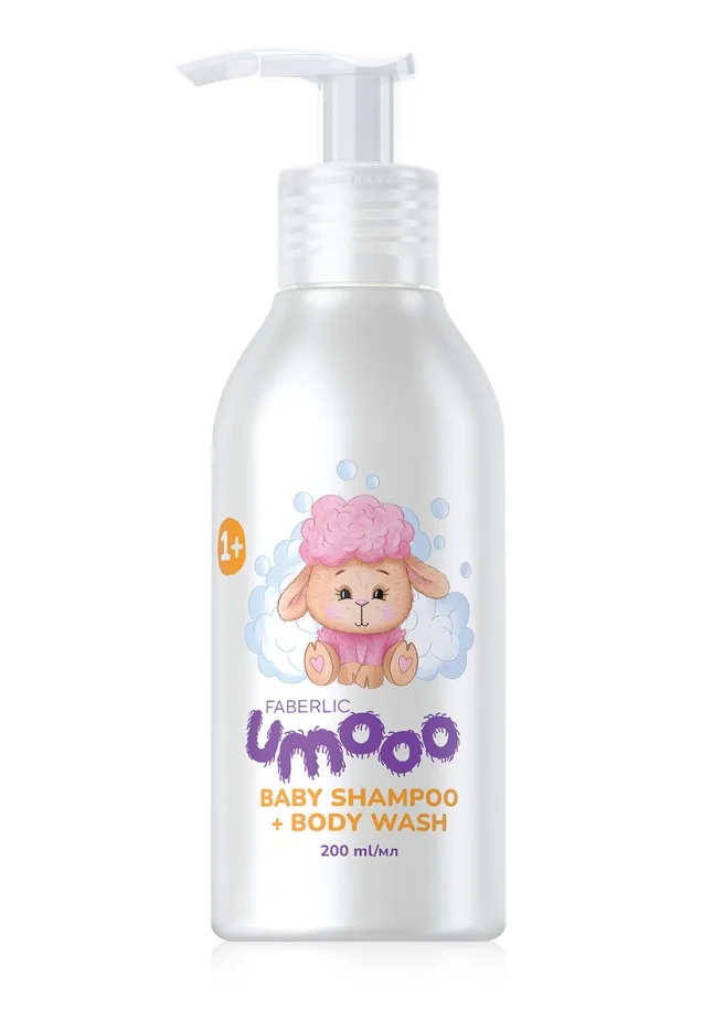 Детский шампунь-гель для душа 2 в 1 Umooo (1+)