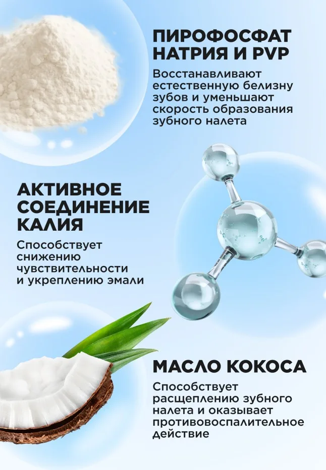 Отбеливающая зубная паста с кокосом «Снижение чувствительности»