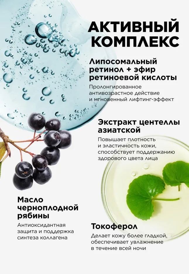 Ночной омолаживающий крем для лица Retinol 24/7