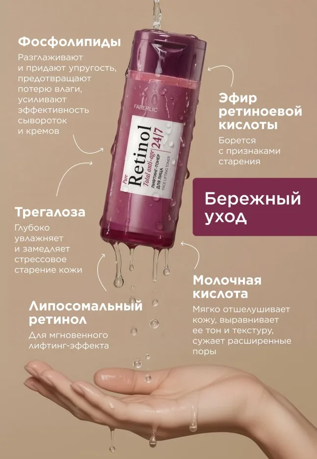 Лифтинг-тонер для лица Retinol 24/7