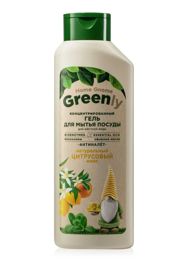 Концентрированный гель для мытья посуды «Цитрусовый микс» Home Gnome Greenly
