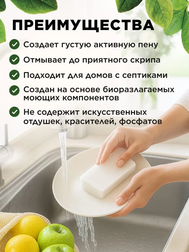 Концентрированный гель для мытья посуды «Цитрусовый микс» Home Gnome Greenly