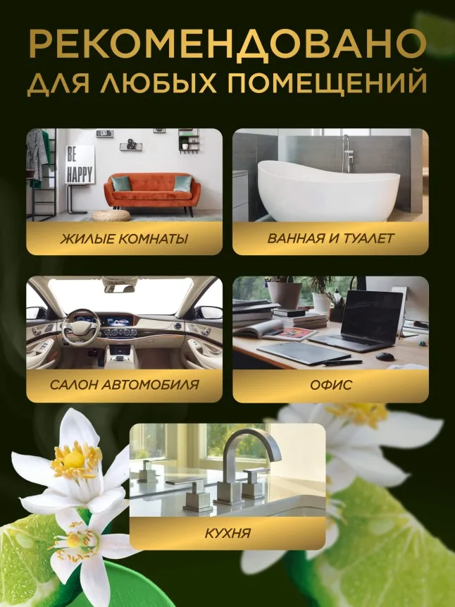 Парфюмированный интерьерный спрей Антитабак «Сицилийский бергамот»