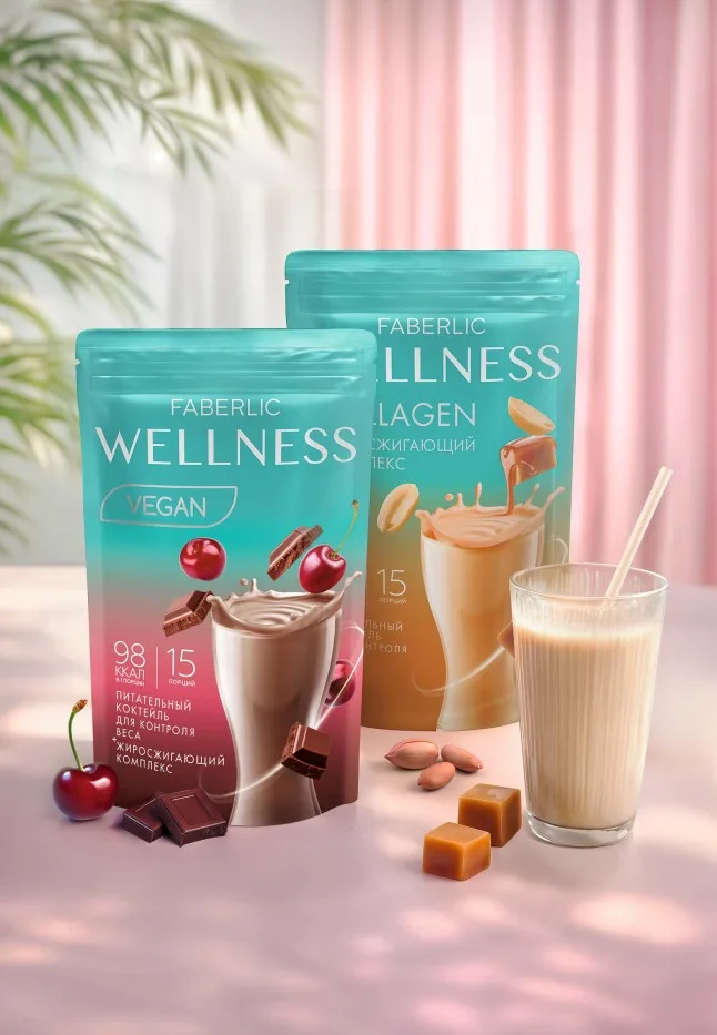 Протеиновый коктейль Wellness Vegan с жиросжигающим комплексом, вкус «Вишня в шоколаде»