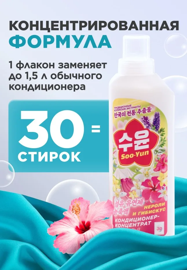 Кондиционер-концентрат для белья «Нероли и гибискус» Soo-Yun