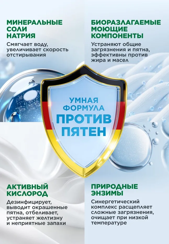 Концентрированный стиральный порошок универсальный Premium Universal «Горная свежесть»