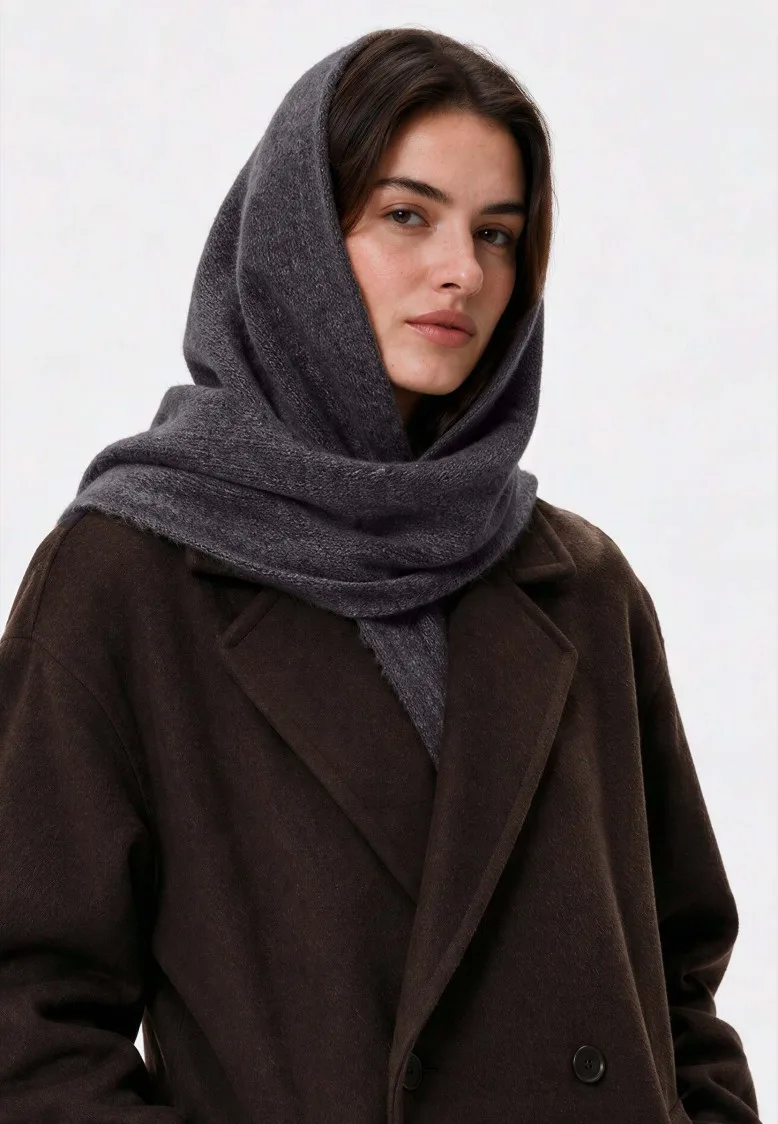 SCF103 Женская косынка, цвет шоколадный меланж