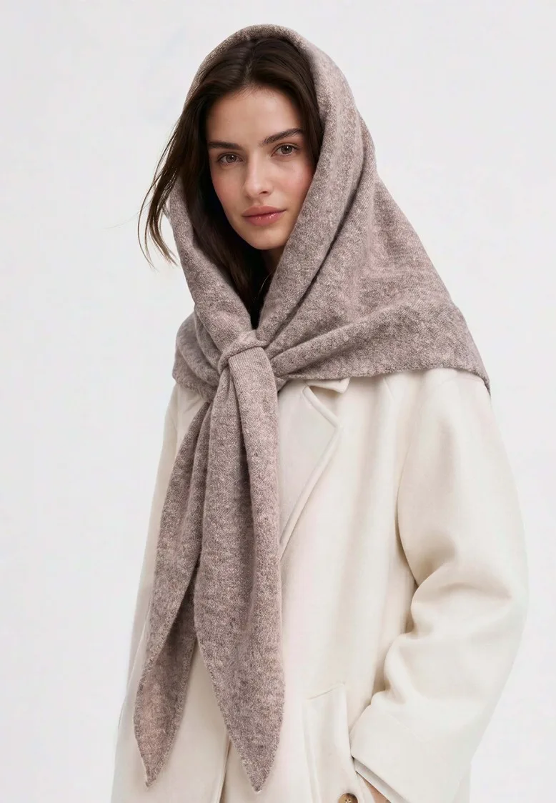 SCF104 Женская косынка, цвет мокко меланж