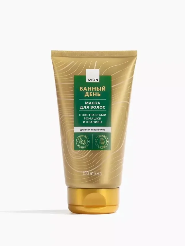 Маска для волос с экстрактами ромашки и крапивы «Банный день»