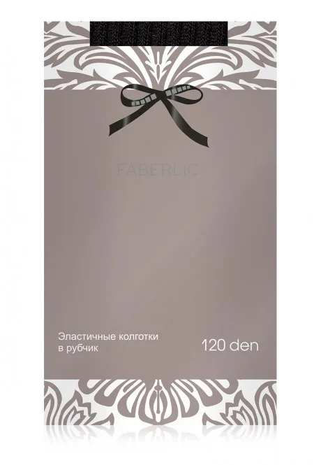 Колготки в рубчик, 120 den, черные