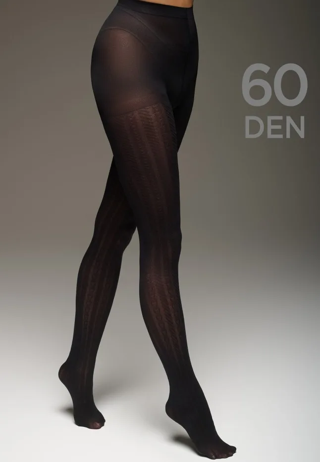 Колготки с ажуром 60 den, цвет черный